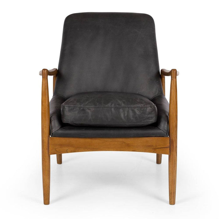 Steiner Armchair Black Wax Leather - Home Sweet Whare