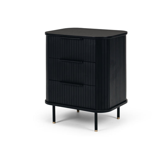 Anders 3 Drawer Bedside Table | Black Oak - Home Sweet Whare