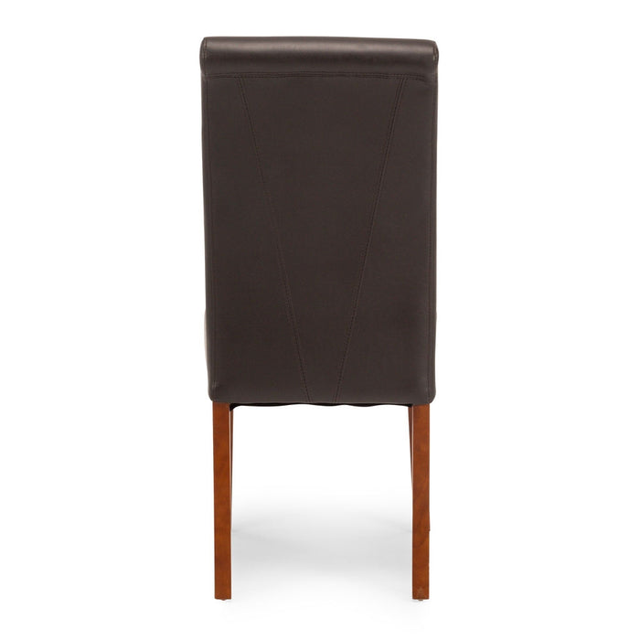 Norfolk PU - Dark Brown Chair Light Leg - Home Sweet Whare