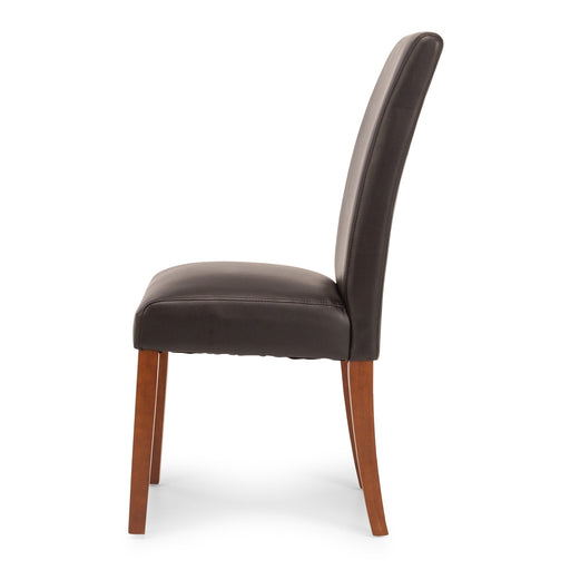 Vienna PU - Dark Brown Chair Light Leg - Home Sweet Whare