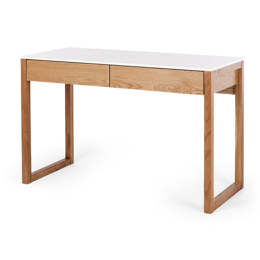 Avalon Natural Oak Desk | Marble Top - Home Sweet Whare