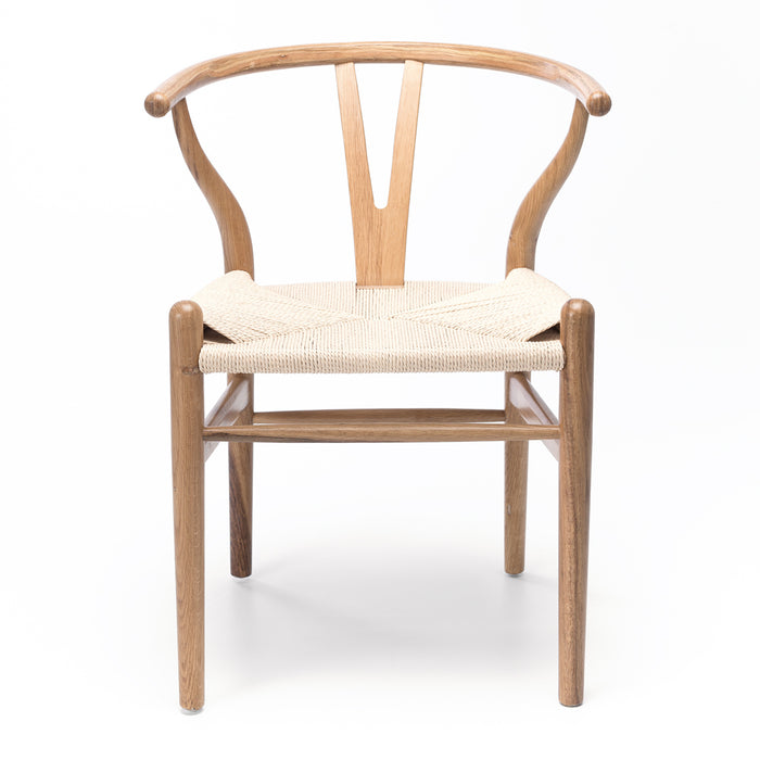 Natural Oak Wishbone Dining Chair | Natural Rope Seat - Home Sweet Whare