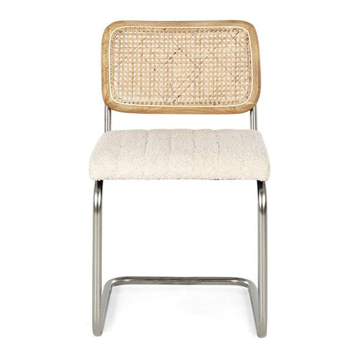 Breuer Dining Chair Natural Oak Boucle Seat - Home Sweet Whare