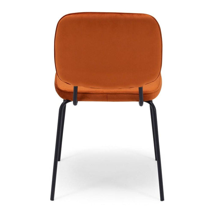 Clyde Dining Chair Burnt Orange Velvet - Home Sweet Whare