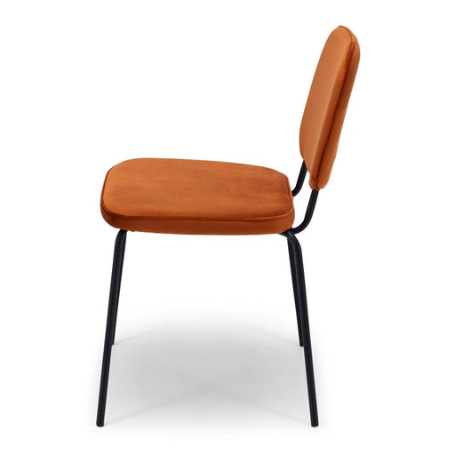 Clyde Dining Chair Burnt Orange Velvet - Home Sweet Whare
