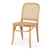 This striking oak dining chair with rattan seat is an iconic replica of the Hoffmann Cane Chair by Josef Hoffman.