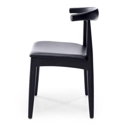 Elbow Chair Black Oak Black PU Seat - Home Sweet Whare