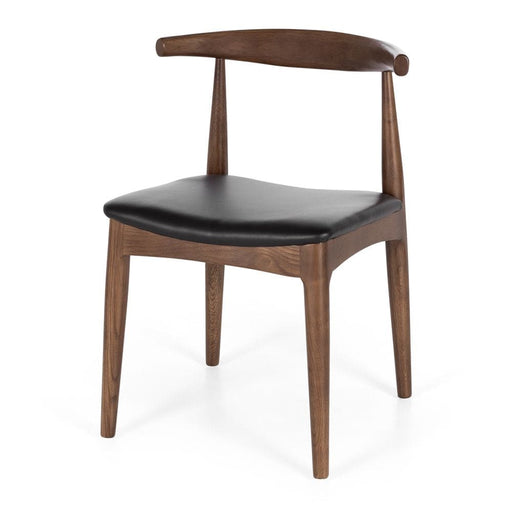 Elbow Chair Deep Oak Black PU Seat - Home Sweet Whare