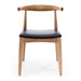Elbow Chair Natural Oak Black PU Seat - Home Sweet Whare