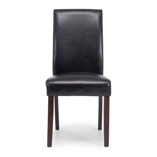 Norfolk PU Black Chair Dark Leg - Home Sweet Whare