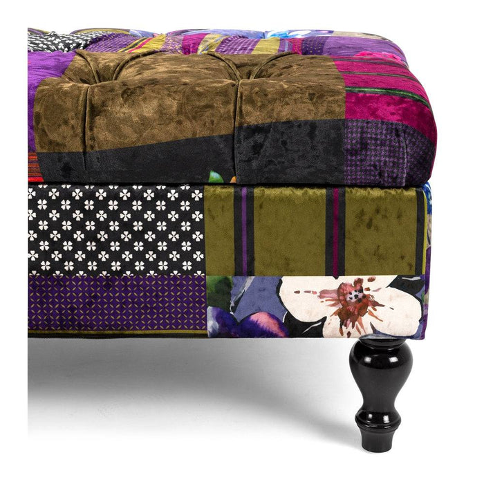 Patchwork Storage Ottoman - Home Sweet Whare