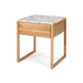 Crafted from oak and thick oak veneer the Avalon side table features a Terrazzo top