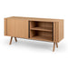 Kyoto  sideboard offers a clean aesthetic with just a hint of drama