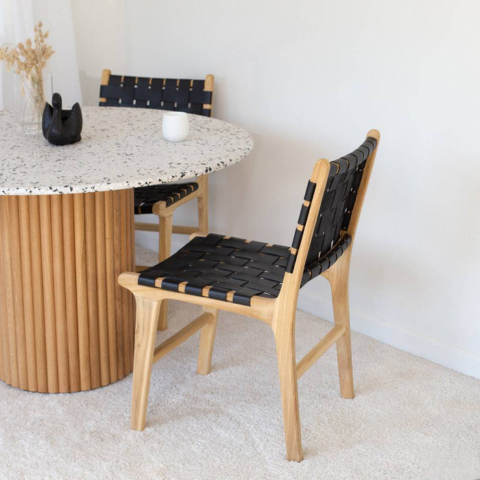 Terrazzo Round Dining Table With Natural Oak Base