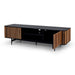 Linea TV Stand With a black body and oak detailing, this TV stand will add style to any living room.